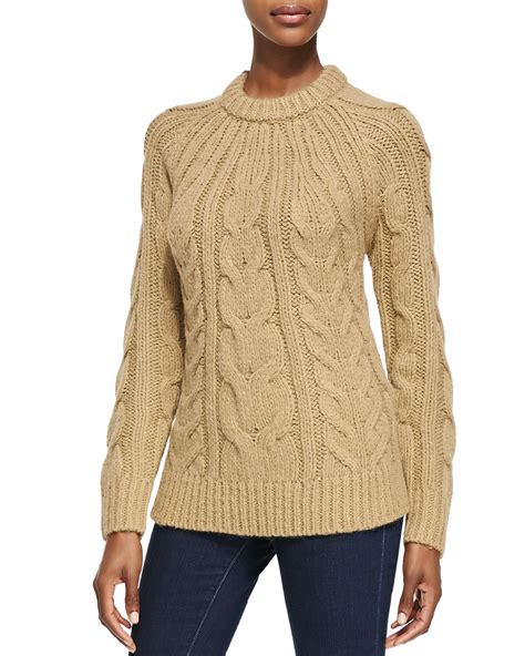 michael kors silver beaded chunky cable knit sweater|Michael Kors Sweaters and pullovers for Women .